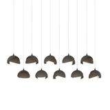 Hubbardton Forge 2022 Dark Smoke Bronze Opal Glass (GG) Long Brooklyn 10-Light Double Shade Pendant