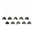 Hubbardton Forge 2022 Dark Smoke Black Opal Glass (GG) Long Brooklyn 10-Light Double Shade Pendant