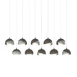 Hubbardton Forge 2022 Dark Smoke Vintage Platinum Opal Glass (GG) Long Brooklyn 10-Light Double Shade Pendant