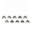 Hubbardton Forge 2022 Dark Smoke Sterling Opal Glass (GG) Long Brooklyn 10-Light Double Shade Pendant