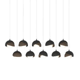 Hubbardton Forge 2022 Black Bronze Opal Glass (GG) Long Brooklyn 10-Light Double Shade Pendant