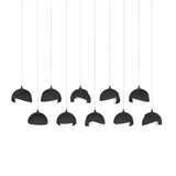 Hubbardton Forge 2022 Black Black Opal Glass (GG) Long Brooklyn 10-Light Double Shade Pendant