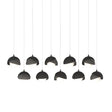 Hubbardton Forge 2022 Black Natural Iron Opal Glass (GG) Long Brooklyn 10-Light Double Shade Pendant
