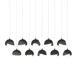 Hubbardton Forge 2022 Black Natural Iron Opal Glass (GG) Long Brooklyn 10-Light Double Shade Pendant