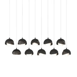 Hubbardton Forge 2022 Black Oil Rubbed Bronze Opal Glass (GG) Long Brooklyn 10-Light Double Shade Pendant