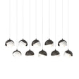Hubbardton Forge 2022 Oil Rubbed Bronze White Opal Glass (GG) Long Brooklyn 10-Light Double Shade Pendant