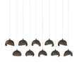 Hubbardton Forge 2022 Oil Rubbed Bronze Bronze Opal Glass (GG) Long Brooklyn 10-Light Double Shade Pendant