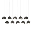 Hubbardton Forge 2022 Oil Rubbed Bronze Black Opal Glass (GG) Long Brooklyn 10-Light Double Shade Pendant