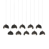 Hubbardton Forge 2022 Oil Rubbed Bronze Black Opal Glass (GG) Long Brooklyn 10-Light Double Shade Pendant