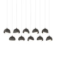 Hubbardton Forge 2022 Oil Rubbed Bronze Natural Iron Opal Glass (GG) Long Brooklyn 10-Light Double Shade Pendant