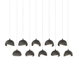 Hubbardton Forge 2022 Oil Rubbed Bronze Natural Iron Opal Glass (GG) Long Brooklyn 10-Light Double Shade Pendant