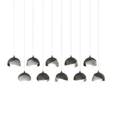 Hubbardton Forge 2022 Oil Rubbed Bronze Vintage Platinum Opal Glass (GG) Long Brooklyn 10-Light Double Shade Pendant