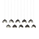 Hubbardton Forge 2022 Oil Rubbed Bronze Sterling Opal Glass (GG) Long Brooklyn 10-Light Double Shade Pendant