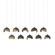 Hubbardton Forge 2022 Oil Rubbed Bronze Soft Gold Opal Glass (GG) Long Brooklyn 10-Light Double Shade Pendant