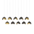 Hubbardton Forge 2022 Oil Rubbed Bronze Modern Brass Opal Glass (GG) Long Brooklyn 10-Light Double Shade Pendant