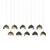 Hubbardton Forge 2022 Oil Rubbed Bronze Modern Brass Opal Glass (GG) Long Brooklyn 10-Light Double Shade Pendant