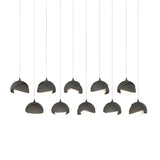 Hubbardton Forge 2022 Natural Iron Dark Smoke Opal Glass (GG) Long Brooklyn 10-Light Double Shade Pendant
