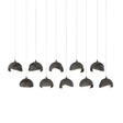 Hubbardton Forge 2022 Natural Iron Oil Rubbed Bronze Opal Glass (GG) Long Brooklyn 10-Light Double Shade Pendant