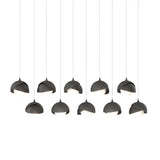 Hubbardton Forge 2022 Natural Iron Oil Rubbed Bronze Opal Glass (GG) Long Brooklyn 10-Light Double Shade Pendant