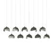 Hubbardton Forge 2022 Natural Iron Vintage Platinum Opal Glass (GG) Long Brooklyn 10-Light Double Shade Pendant