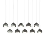 Hubbardton Forge 2022 Natural Iron Vintage Platinum Opal Glass (GG) Long Brooklyn 10-Light Double Shade Pendant