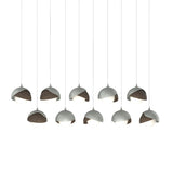 Hubbardton Forge 2022 Vintage Platinum Bronze Opal Glass (GG) Long Brooklyn 10-Light Double Shade Pendant