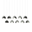 Hubbardton Forge 2022 Vintage Platinum Black Opal Glass (GG) Long Brooklyn 10-Light Double Shade Pendant