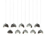 Hubbardton Forge 2022 Vintage Platinum Oil Rubbed Bronze Opal Glass (GG) Long Brooklyn 10-Light Double Shade Pendant