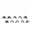 Hubbardton Forge 2022 Vintage Platinum Natural Iron Opal Glass (GG) Long Brooklyn 10-Light Double Shade Pendant