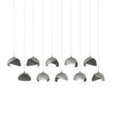 Hubbardton Forge 2022 Vintage Platinum Natural Iron Opal Glass (GG) Long Brooklyn 10-Light Double Shade Pendant