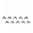 Hubbardton Forge 2022 Vintage Platinum Vintage Platinum Opal Glass (GG) Long Brooklyn 10-Light Double Shade Pendant