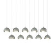 Hubbardton Forge 2022 Vintage Platinum Sterling Opal Glass (GG) Long Brooklyn 10-Light Double Shade Pendant