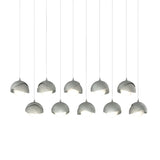 Hubbardton Forge 2022 Vintage Platinum Sterling Opal Glass (GG) Long Brooklyn 10-Light Double Shade Pendant