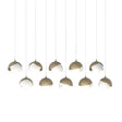 Hubbardton Forge 2022 Soft Gold White Opal Glass (GG) Long Brooklyn 10-Light Double Shade Pendant