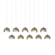 Hubbardton Forge 2022 Soft Gold Vintage Platinum Opal Glass (GG) Long Brooklyn 10-Light Double Shade Pendant
