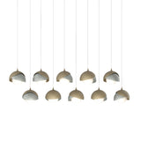 Hubbardton Forge 2022 Soft Gold Vintage Platinum Opal Glass (GG) Long Brooklyn 10-Light Double Shade Pendant