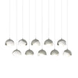 Hubbardton Forge 2022 Sterling White Opal Glass (GG) Long Brooklyn 10-Light Double Shade Pendant