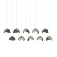 Hubbardton Forge 2022 Sterling Dark Smoke Opal Glass (GG) Long Brooklyn 10-Light Double Shade Pendant