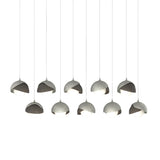 Hubbardton Forge 2022 Sterling Dark Smoke Opal Glass (GG) Long Brooklyn 10-Light Double Shade Pendant