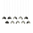 Hubbardton Forge 2022 Sterling Black Opal Glass (GG) Long Brooklyn 10-Light Double Shade Pendant