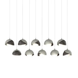 Hubbardton Forge 2022 Sterling Oil Rubbed Bronze Opal Glass (GG) Long Brooklyn 10-Light Double Shade Pendant