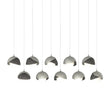 Hubbardton Forge 2022 Sterling Natural Iron Opal Glass (GG) Long Brooklyn 10-Light Double Shade Pendant