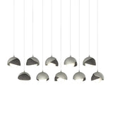 Hubbardton Forge 2022 Sterling Natural Iron Opal Glass (GG) Long Brooklyn 10-Light Double Shade Pendant