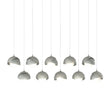 Hubbardton Forge 2022 Sterling Vintage Platinum Opal Glass (GG) Long Brooklyn 10-Light Double Shade Pendant