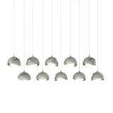 Hubbardton Forge 2022 Sterling Vintage Platinum Opal Glass (GG) Long Brooklyn 10-Light Double Shade Pendant