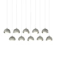 Hubbardton Forge 2022 Sterling Sterling Opal Glass (GG) Long Brooklyn 10-Light Double Shade Pendant