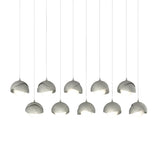 Hubbardton Forge 2022 Sterling Sterling Opal Glass (GG) Long Brooklyn 10-Light Double Shade Pendant