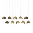 Hubbardton Forge 2022 Modern Brass Bronze Opal Glass (GG) Long Brooklyn 10-Light Double Shade Pendant