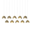 Hubbardton Forge 2022 Modern Brass Soft Gold Opal Glass (GG) Long Brooklyn 10-Light Double Shade Pendant