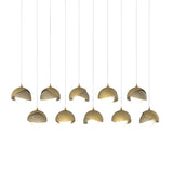Hubbardton Forge 2022 Modern Brass Soft Gold Opal Glass (GG) Long Brooklyn 10-Light Double Shade Pendant